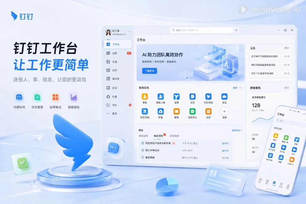 钉钉网页版官网待办中心与网页版入口